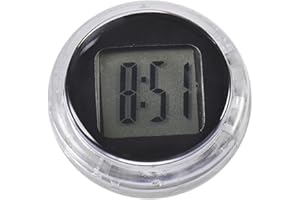 Qiwieod orologio digitale da cruscotto, per montaggio moto, impermeabile, autoadesivo, per bicicletta, auto, cruscotto