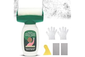 TUTAMAZ Wandreparatur RollbüRste, Wandfarbe Ausbessern Weiß 500g, 2 in 1 Wandfarbe Roller mit Wandreparaturpast, Ausbesserungsfarbe Weiss Roller, Wand Ausbessern Rollenfarbe für Kratzer Flecken Graffiti