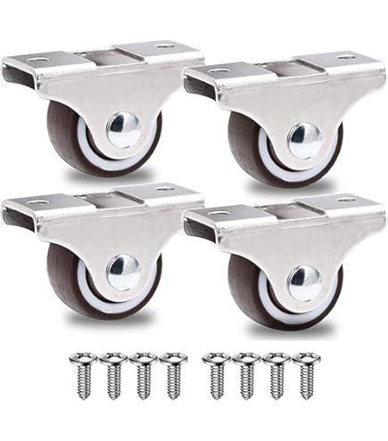 16 stuks kleine meubelwielen, plat, 12 mm, mini-wielen voor