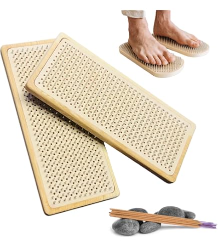 Planche à Ongles Sadhu Board En Bois De Manguier – 4 Tailles (8,10,12,15 Mm) – Pour Yoga, Méditation, Stimulation Plantaire