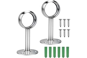 LAHVIUU Supporto Asta per Armadio,2 pcs Staffa per Bastone per Tende Supporto per Asta Della Tenda Binario Tenda Soffitto Staffa di Montaggio a Soffitto Asta Appendiabiti Bacchette per Tende (32 mm)