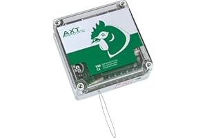 AXT-ELECTRONIC Automatische Hühnerklappe VSD, steuern Ihrer Hühnertür per Dämmerung und manuell, Batteriebetrieb, Netzteil optional, einfach und gut, Zeit-Fkt. mit optionaler Zeitschaltuhr, bis 3kg, Made in Germany
