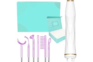 TUMAKOU Máquina Alta frecuencia Estetica Facial - Dispositivo Portátil de Alta Frecuencia con 6 varitas de Argón - Masaje Facial Para El Cuidado de la Cara y la Piel, la EliminacióN de Arrugas, Acné