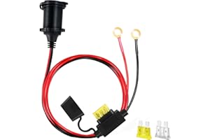 VMUTGA 1.2M Adattatore Universale Impermeabile per Accendisigari, 12V-24V Cavo di Prolunga per Accendisigari Auto, Presa Accendisigari Auto, Adatto per Navi, Motocicli, Con Filo Fusibile