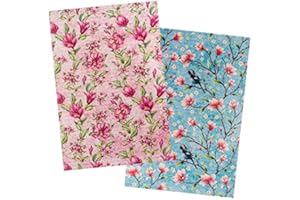 Ideen mit Herz 2 fogli di carta di riso | pregiata carta per decoupage | DIN A4 | 2 diversi disegni | vintage, Natale ecc. (fiori 22)