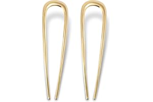 ‎FSMILING 2 Stück Gold Metall Französische Haarnadel French Hair Pin Haarnadeln Groß French Pin Haarnadel Dutt Hairpin Für Damen Mädchen