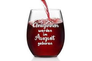 Joymaking Weinglas Geschenk Freundin, Geburtstagsgeschenk für Frauen, Geschenk für Frauen Geburtstag, Lustige Geschenk für Frauen Freundin Schwester Mütter - Königinnen Werden im August Geboren 450ml