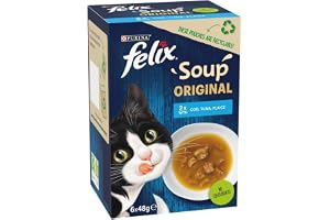 Purina Felix SOUP Orignal 2x with Cod, Tuna and Plaice, 48 gm, Pack of 6
