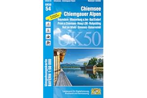 Chiemsee - Chiemgauer Alpen 1 : 50 000 (UK50-54): Traunstein, Wasserburg a.Inn, Bad Endorf, Prien a.Chiemsee, Haag i.OB, Ruhpolding, Reit im Winkl, ... i.Chiemgau, Garching a.d.Alz, Klosterseeon