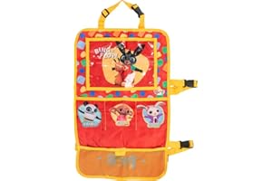TATAWAY IN VIAGGIO SI CRESCE Tataway Bing Proteggisedile portaoggetti Tablet Organizer auto per bambini di colore rosso con i simpatici Bing, Flop, Pando, Sula e Coco