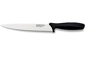 Rockingham Forge Essentials 8007 Range Lightweight Stainless Steel 8” Carving Knife with Black Handle, Individually Carded