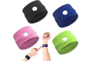 EODKSE Set de 4 Pulseras contra el mareo con acupresión para náuseas, antináuseas y mareo en Coche, Accesorio para ansiedad y náuseas matutinas, Apto para niños y Adultos,