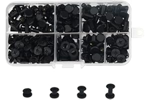 JJWNMLL Set di 120 Viti Chicago, rivetti Chicago, rivetti in metallo, per la riparazione di borse, artigianato, collare, cablaggio, bagagli, borsa, guinzaglio per cani, zaino, cintura (nero)