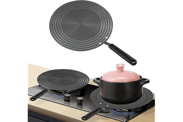 AHOUGER Diffuseur De Chaleur Pour CuisinièRe à Gaz, Plaque De DéCongéLation Multifonctionnelle Pour DéCongéLation Des Aliments CongeléS, Plaque Conductrice De Chaleur à éConomie D'éNergie,24cm
