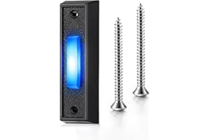 CWOQOCW 1x bouton de sonnette en Abs, boutons de pression pour sonnette de porte, montage mural éclairé