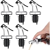 5-pack oljeflaska häll, olivolja pip sprit sprit drycker droppare läckagesäker flaskpropp dispenser med dammlock för sallad, 