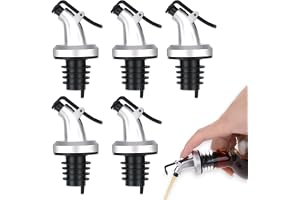 Abeillo 5-pack oljeflaska häll, olivolja pip sprit sprit drycker droppare läckagesäker flaskpropp dispenser med dammlock för