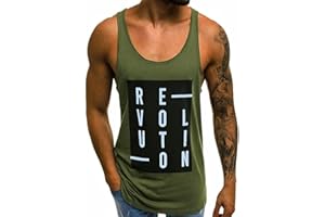 WAZZAP Camiseta Tirantes Gym Hombre Fitness Gimnasio Deportivo Tank Top Sin Manga T-Shirt