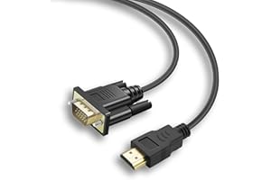 ZUOQIANG Câble HDMI vers VGA 1.8 m, Adaptateur HDMI VGA, Câble Adaptateur HDMI vers VGA en Plaqué pour Ordinateur 1080p (mâle vers mâle), Portable, PC, Projecteur, HDTV Etc