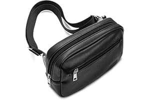 SUNSEATON Marsupio Sportivo Uomo Donna Grande con 3 Tasche, Marsupi da corsa Bum Bag Cintura Regolabile Singola Spalla per Escursionismo Casuale Bicicletta (S)