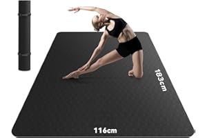 ‎HAPBEAR HAPBEAR Yogamatte XXL- Extra Groß Breit Yoga Matte, Sportmatte Fitnessmatte Rutschfest 198cm x137cm/183cm x116cm, 6mm & 8mm, Ultra Haltbar, Gymnastikmatte für Pilates, Gym, Zuhause, Workout