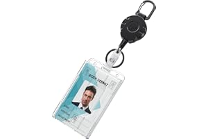 Uniclife 2-kort tumspår bricka hållare vertikal klart plastfodral med infällbar nyckelring bricka rulle för upp till 8 oz hår