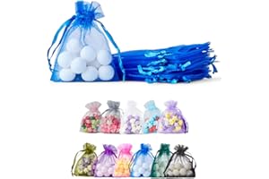 Soul Projekt 25 szt. torebek na prezenty z organzy, królewski błękit, 7 x 9 cm, torby siatkowe na upominki, biżuterię, urodziny, mini torebki Diwali, ślub, na imprezę, Boże Narodzenie, torebki z