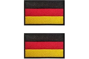 LJFEA 2 Stücke Deutschland Flaggen Patch Gestickt Abzeichen mit Klett Deutsch Applikationen für Kleidung Taschen Rucksack Uniform Weste Hundegeschirr Militär Taktisch Draussen Jersey