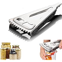 Apribarattoli Manuale Multifunzione 5 In 1 - In Acciaio Inossidabile Con Bordo In Gomma, Per Anziani E Chi Ha Poca Forza - Foto 11