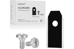 ELANDER 30 x tytanowe ostrza do kosiarki, Linkbro zapasowe noże do wszystkich robotów koszących Gardena Husqvarna Automower, noże ze stopu tytanu karbit, ostrze do kosiarki z 30 śrubami