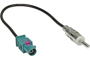 tomzz Audio 1500-032 Fakra (M) adapter antenowy wtyczka na wtyczk? DIN (M) kompatybilny z Audi BMW Citroen Dacia FIAT Opel Mercedes Peugeot Renault Seat Skoda VW