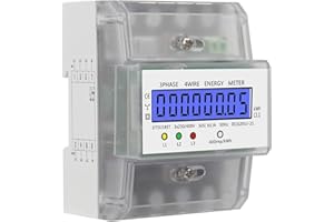 DIFCUL 3-Phasen-4-Leiter Elektrizitätszähler, LCD digitaler Drehstromzähler, 3x230/400V 5(80) A Energiemessgerät für 35mm DIN Hutschiene