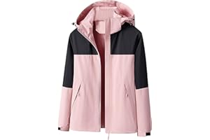 Zeiayuas Softshelljacke Damen Wasserdicht Atmungsaktiv Kapuzenpullover für Damen Bergsteigerkleidung Winterjacke Outdoor Winter Ladejacke für Frauen Sportswear Große Größe Atmungsaktiv Damen Winter