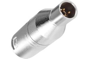 QIANRENON 3Pin XLR na Mini XLR słuchawki mikrofon konwerter adapter - audio symetryczne złącze przełączanie wtyczka do kamery kamery