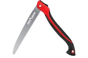 FLORA GUARD Scie à Elaguer 30 cm, scie à élaguer robuste en acier SK5 de qualité supérieure, scie à main pour camping dans le bois, scie elagage avec dents de rasage 3D