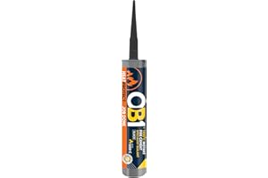 OB1 Black HeatProtect 1200°C Instant Fire Cement 310ml - Specialist Sealant for Heaters, Fireplaces & Ovens – High-Temperature, Non-Elastic, Hardening Joint Sealer - Bonding and joining temperature.