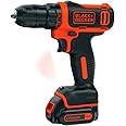 BLACK+DECKER Trapano Avvitatore Compatto A Batteria Litio, 10.8V, Nero