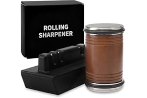 BRISKORE Affilacoltelli Rolling Tumbler, Affilacoltelli Rotolante per Tumbler Base Angolare Magnetica da 15-20° Sistema di Affilatura Coltelli Rolling con Dischi Diamantati e Ceramici Kit
