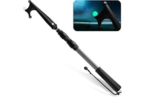 SANLIKE SAN LIKE Gancio Telescopico per Barca per l'attracco Accessori per Barche,Mezzo Marinaio per Barche, Nautica Sccessori Barche di Attracco, Mezzi Marinai in Alluminio con Perline Luminose, 2M Grigio