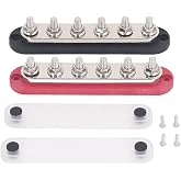 2pcs M8 300A Bus Bar Brass Plates Stainless Steel Terminals Power Distribution Block for Cars Boats