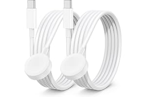 ESSRI for Apple Watch Charger Cable USB C [apple MFi Certified] 2Pack iWatch Charger Magnetic Wireless Fast Charging Cord Portable Type-C (1M) for iWatch Series 10/Ultra 2/SE/9/8/7/6/SE2/5/4/3/2/1-White