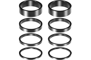 Bruislard 8 PCS Bicycle Headset Spacer, 4 Sizes Aluminium Alloy Bike Handlebar Stem Spacers Threadless Fork Washer Fit for 1 1/8-Inch Stem 2mm 3mm 5mm 10mm