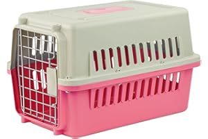 KCT Small Pink Plastic Cat Carrier Portable Cage Crate for Pet/Dog/Kitten/Puppy Carrier Travel Box