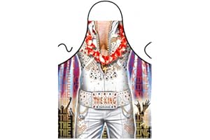 ITATI Delantal Sexy Parrilla Barbacoa Delantal de Cocina Antimanchas para Hombre, Modelo Elvis Presley, Medidas 75 x 58 cm
