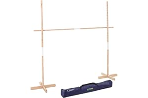 GARDEN GAMES Big Game Hunters Gry ogrodowe Drewniana gra limbo w torbie - mocniejszy design z dolnymi kołkami dla wszystkich grup wiekowych - zestaw słupków limbo