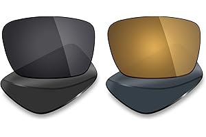 Mryok 2 Paia di Lenti di Ricambio polarizzate per Occhiali da Sole Oakley Fuel Cell, Stealth Black & Bronze Gold, Taglia Unica