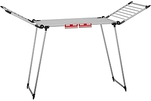 ‎MASSIDO Massido Wäscheständer Ausziehbar Platzsparend Wäscheflügeltrockner Wäschetrockner Ständer Stabiler Standtrockner Mit Rutschfesten Füßen Trockenfläche 19 M Debora Weiß 174 x 61 x 108 cm