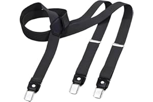DonDon Hosenträger für Herren schmal 2,5 cm mit 3 extra starken Hosenträger Clips in Y-Form – elastisch und längenverstellbar
