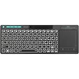 Rii Mini i18S Wireless + Bluetooth - Tastiera compatta con ampio mouse touchpad e retroilluminazione LED, compatibile con Sma