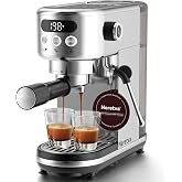 Neretva 20 Bar Ultra Compact Coffee Maker Stainless Steel Espresso Maker | Professional Express Coffee Makers with 1.3L Reser